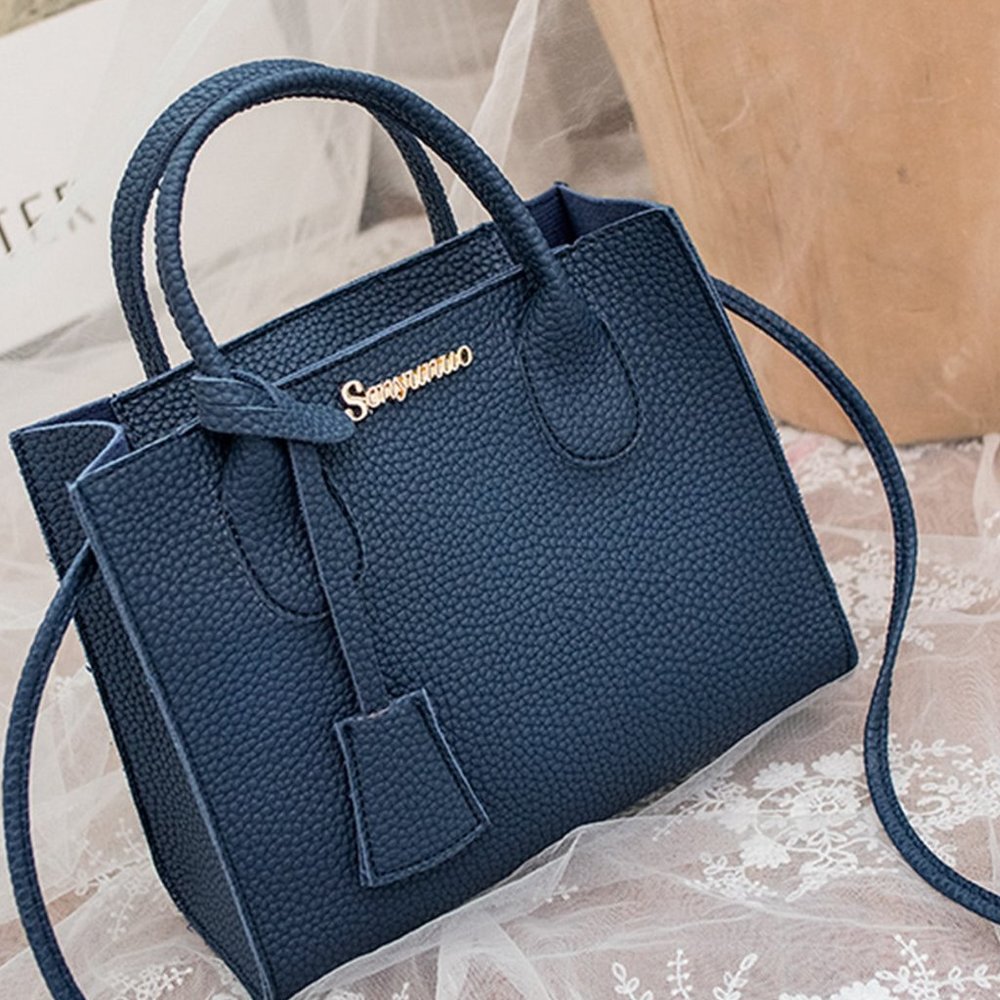 Black Faux Leather Handbag